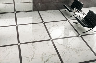 newly installed tiles on office